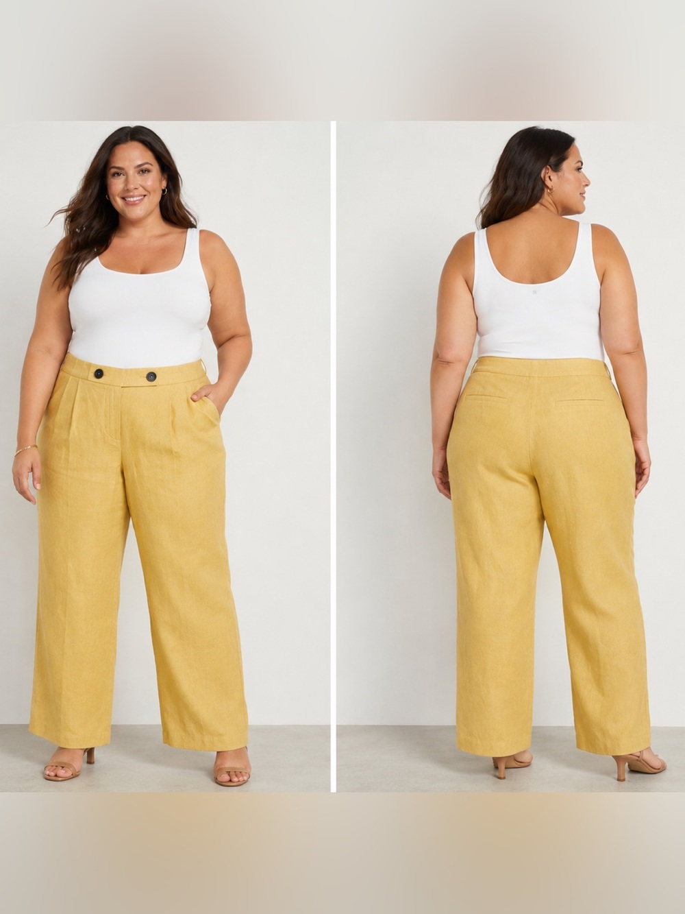 NWT Calvin Klein Plus Size Linen Blend Pants